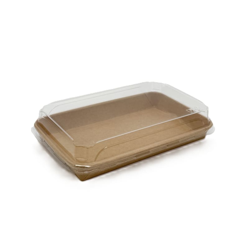 VerTerra VT-PBL-9.5X5.9 Kraft Tray w/ Lid, 9-1/2" x 5-7/8"