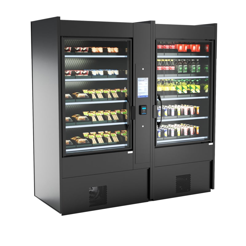 Structural Concepts BD3632IS Elevate™ 46" Black Glass Door Merchandiser Refrigerator with Two Swing Doors