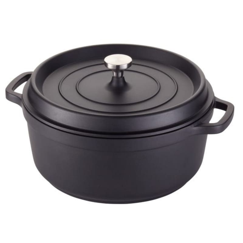 Spring USA 8658-8/28 Ironlite, Aluminum Servingware, Deep Casserole, Black Exterior w/Black Interior, 28cm diameter Induction Ready