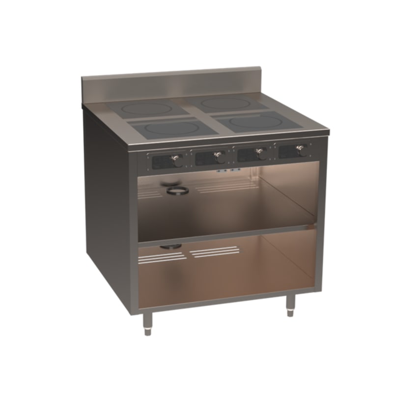 Spring USA BOH-1800 BOH Series 36" 4-zone Flameless Cooking Slide-in Induction Range Cabinet, 1800W