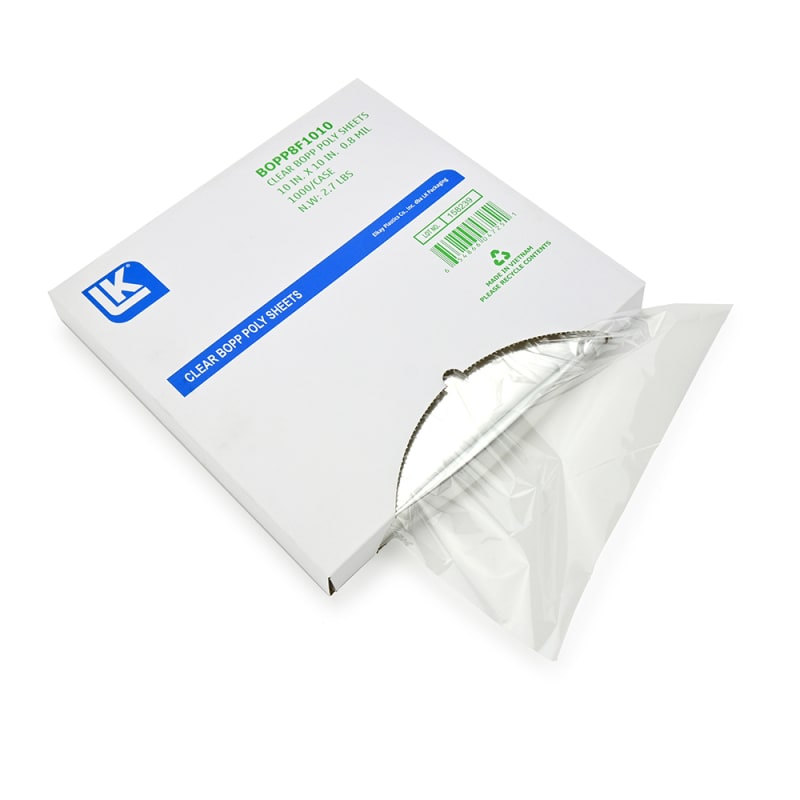 LK Packaging BOPP10F1616 16" x 16" 1 mil BOPP Poly Sheets, 1000/Case