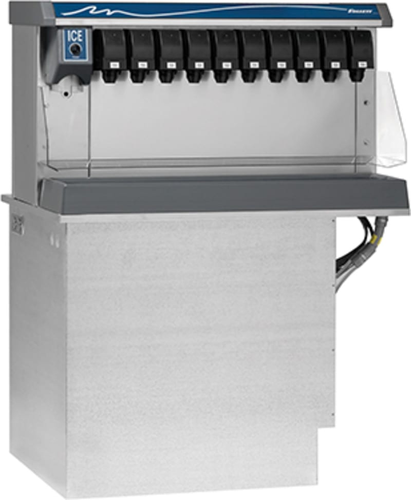 Follett VU155B8LP 8-Valve Ice and Beverage Dispenser, Left Side Ice, Push Button Dispense, 150-lb Ice Storage, 115V/1-Ph