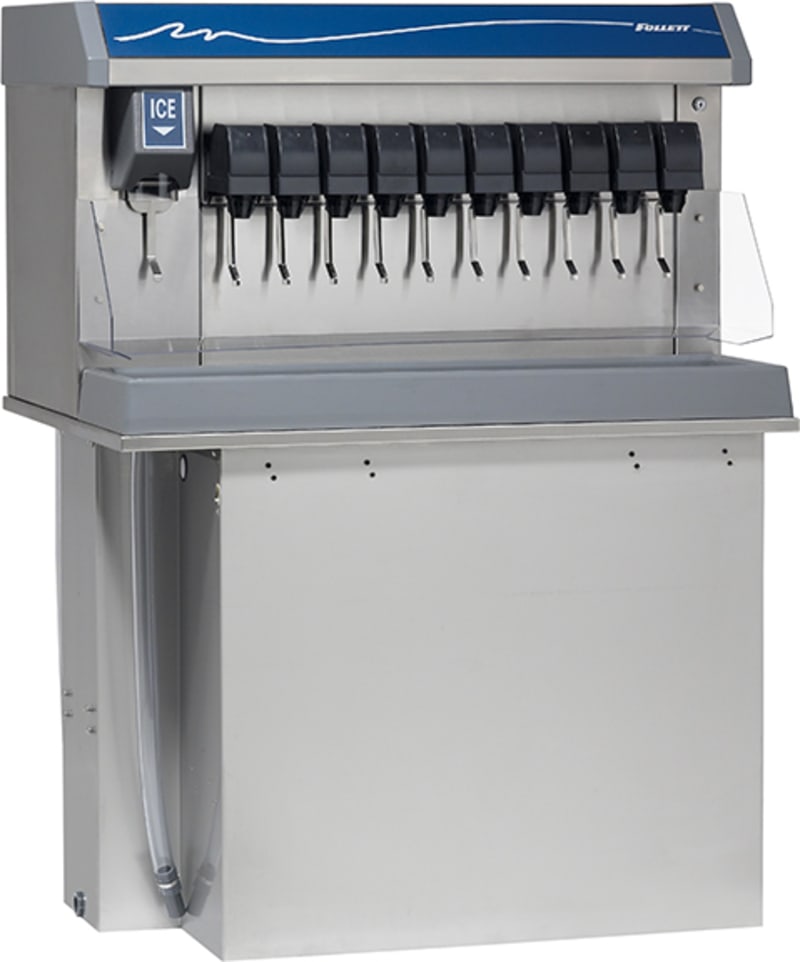 Follett VU300B8RL 8-Valve Ice and Beverage Dispenser, Right Side Ice, Lever Dispense, 300-lb Ice Storage, 115V/1-Ph