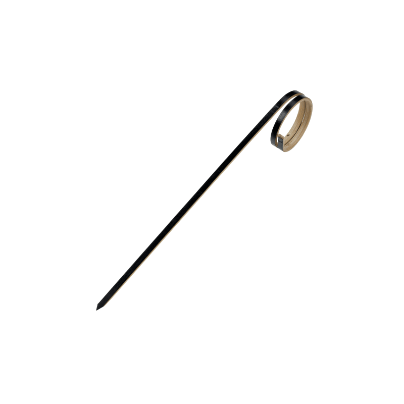 PacknWood 209BBJOYO12 JOYO Rond Black Bamboo Skewer with Side Twist