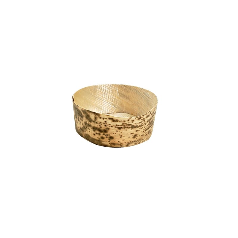 PacknWood 209BBPANR7 ANNO Round Mini Bamboo Leaf Basket