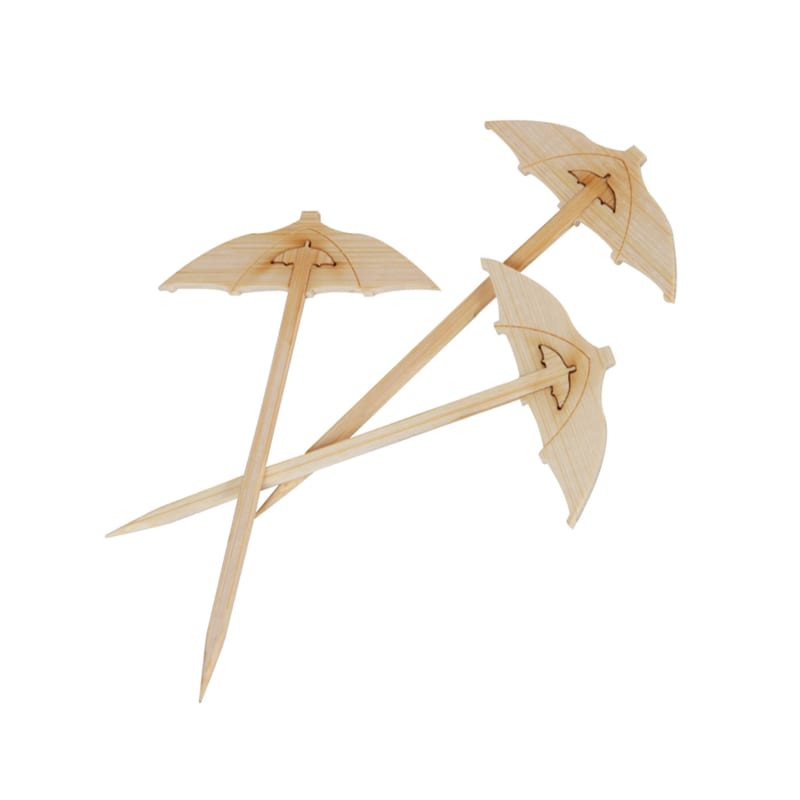 PacknWood 209BBPARA9 CHIBA Bamboo Umbrella Pick