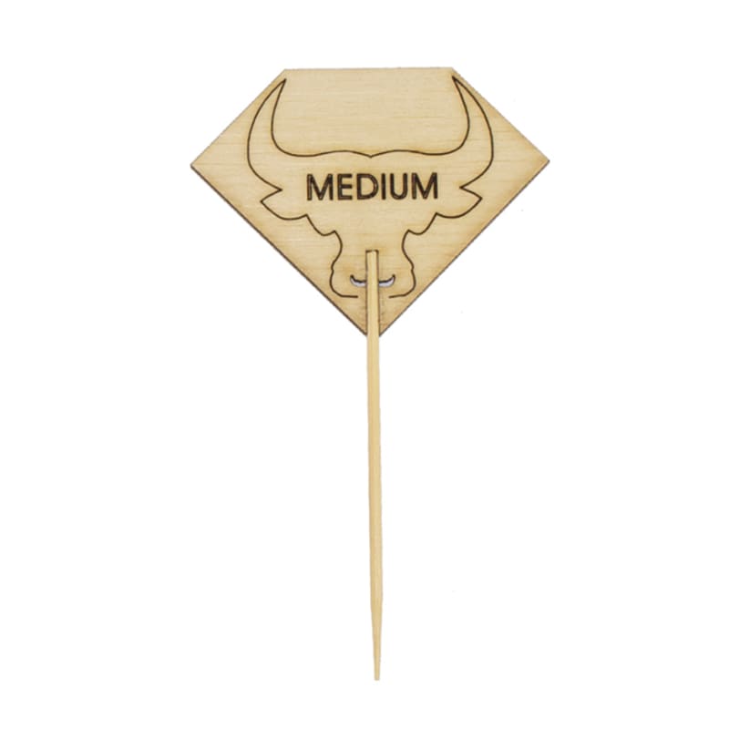PacknWood 209BBRUMPYM Diamond Shaped Steak Markers with Bull Head Medium