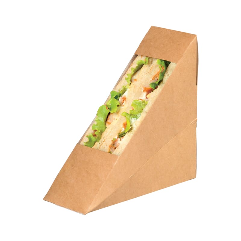 PacknWood 209KCK5212 Kraft Double Sandwich Box with PET Window