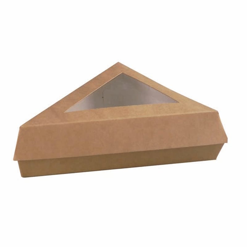 PacknWood 209PATTRIBR Kraft Slice Box with PE Window Lid
