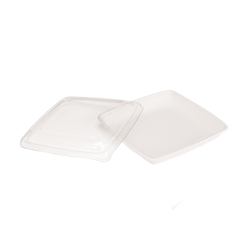 PacknWood 210APOUP1000 Square White Sugarcane Plate