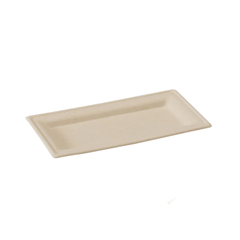 PacknWood 210APU1326BR Rectangular Brown Sugarcane Plate