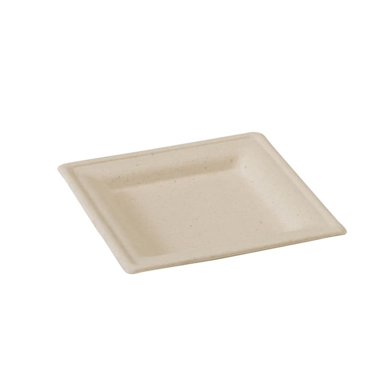 PacknWood 210APU1616ABR Square Brown Sugarcane Plate