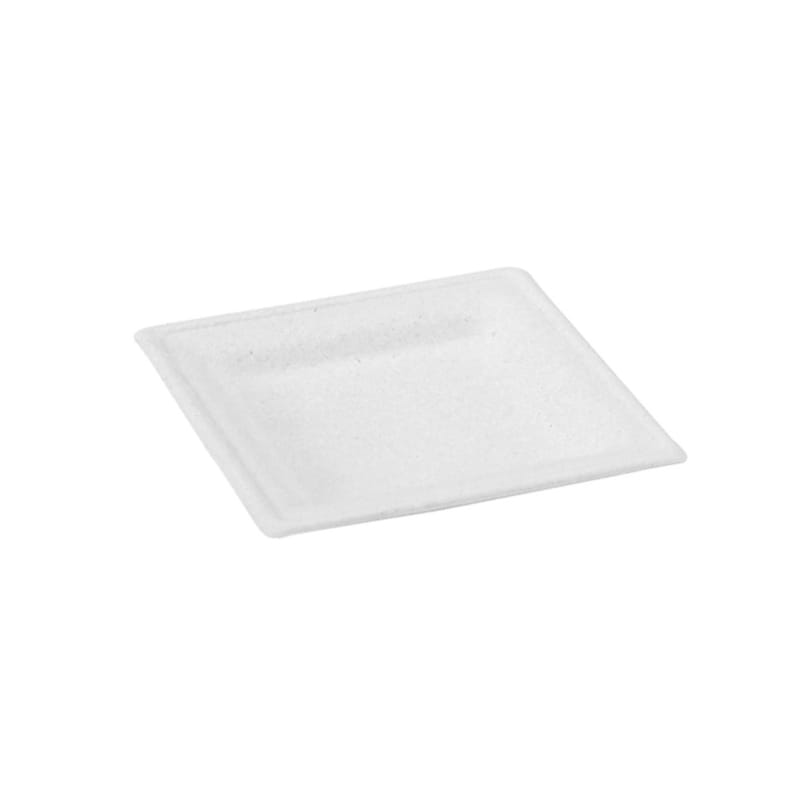 PacknWood 210APU1618 210APU1616A - Square White Sugarcane Plate.