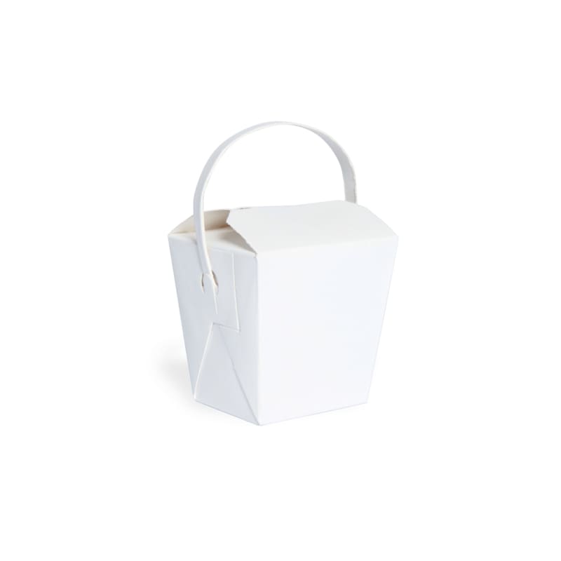 PacknWood 210ASPAIL8BL Mini White Take Out Box with Handle