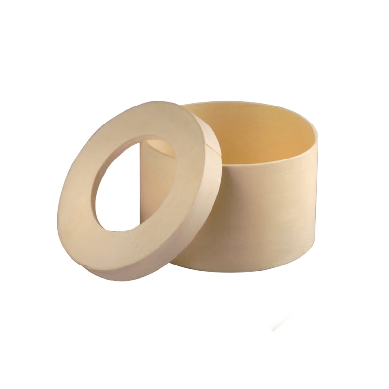 PacknWood 210BBOITE92F Round Wooden Box with Window Lid