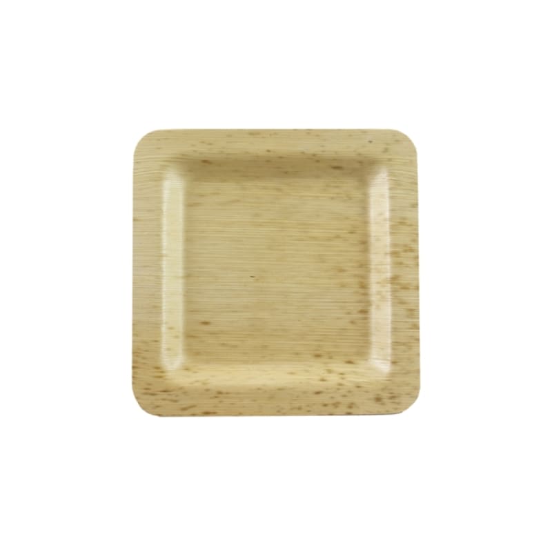 PacknWood 210BBOUA12 Square Bamboo Leaf Double Layer Plate