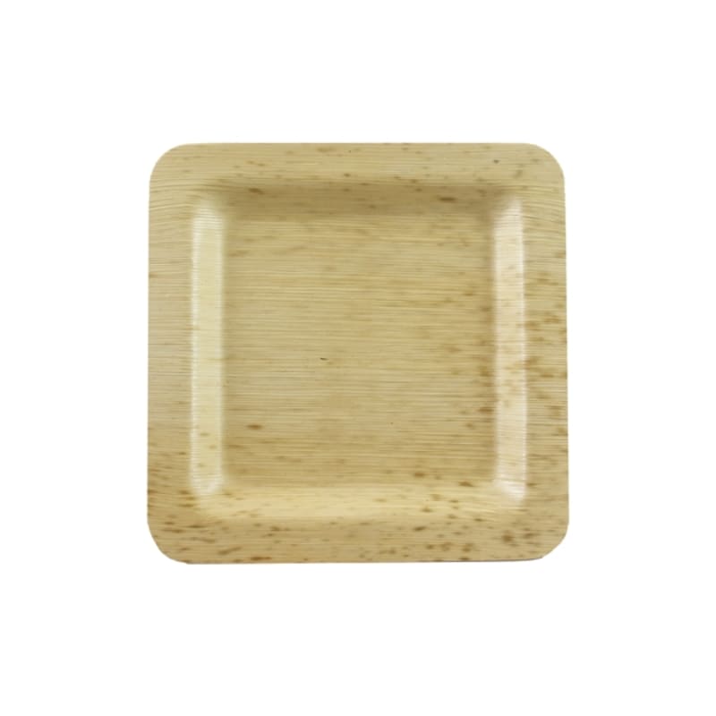 PacknWood 210BBOUA15 Square Bamboo Leaf Double Layer Plate