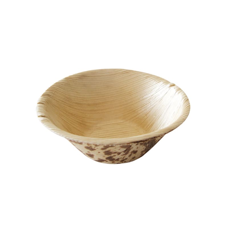 PacknWood 210BBOUSCOUP Mini Bamboo Leaf Round Dish