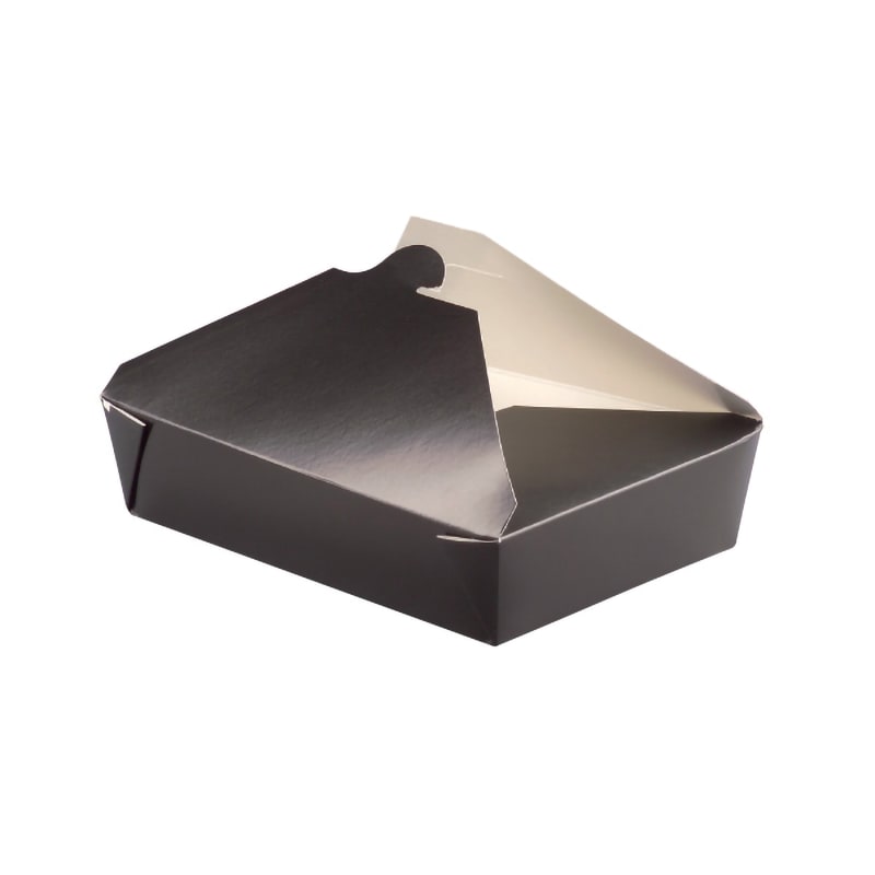 PacknWood 210BIO4N Black Meal Box