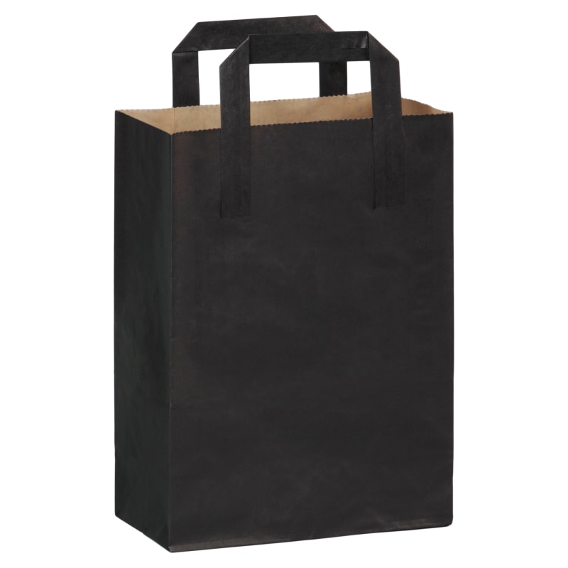 PacknWood 210CABABYN Black Mini Paper Bag with Handle