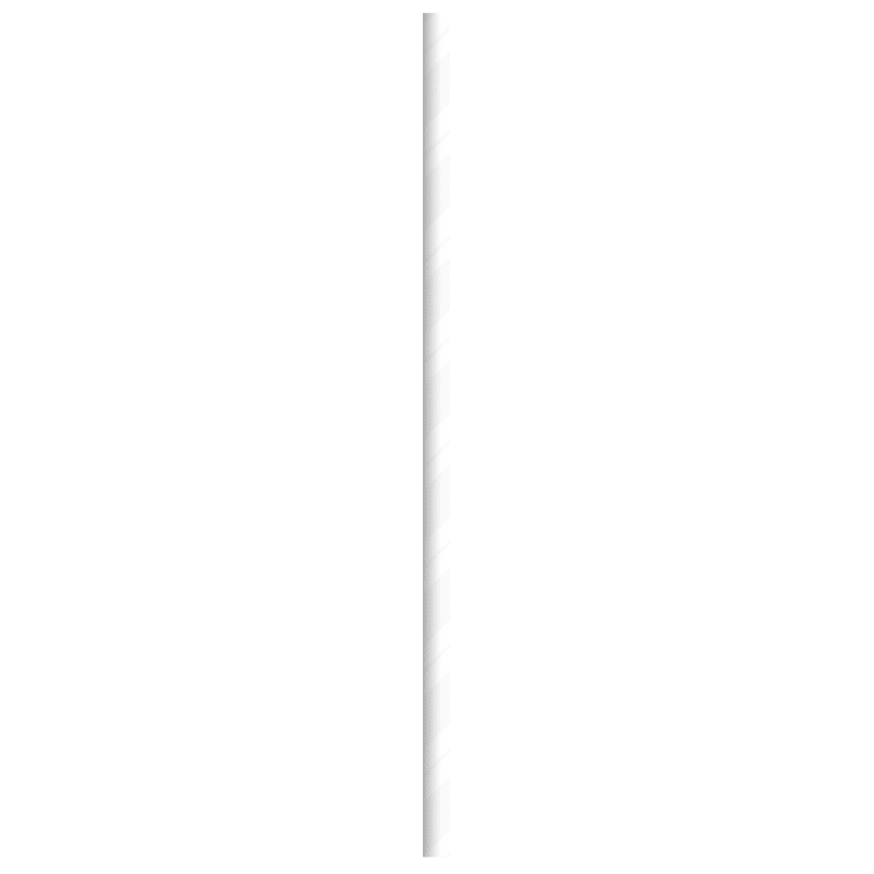PacknWood 210CHP14WH Durable Solid White Cocktail Paper Straws - Unwrapped