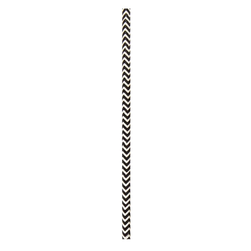 PacknWood 210CHP19CHBLK Durable Black & White Design Paper Straws - Unwrapped