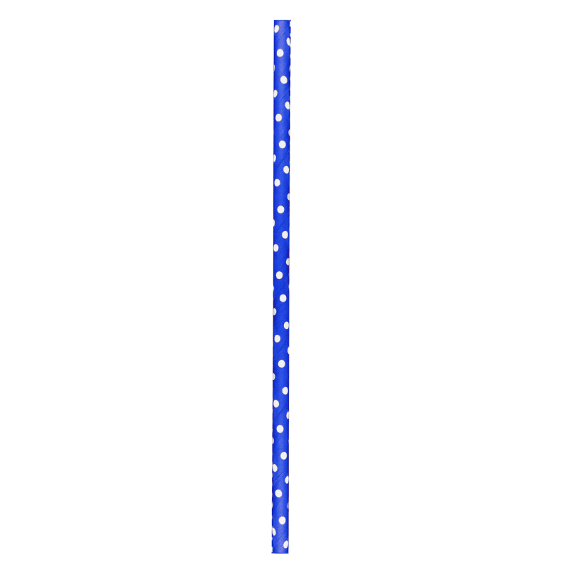 PacknWood 210CHP19DBLU Durable Blue & White Paper Straws - Unwrapped
