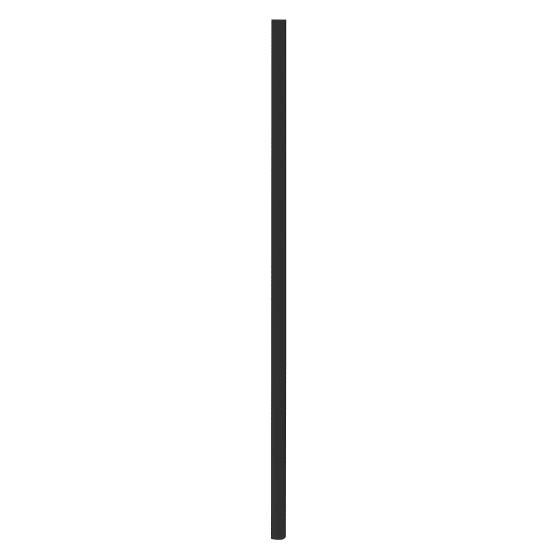 PacknWood 210CHP19FBLK Durable Solid Black Paper Straws - Unwrapped