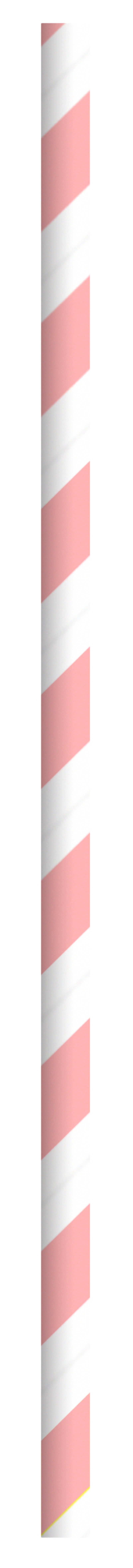 PacknWood 210CHP19PINKW Durable Pink & White Striped Paper Straws - Wrapped