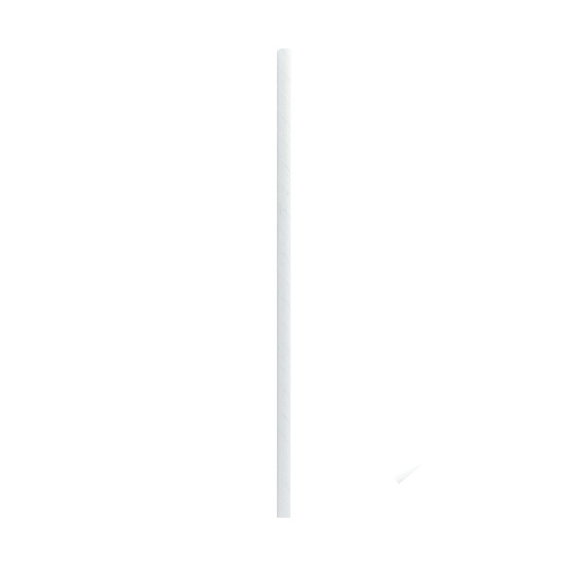 PacknWood 210CHP19WHW Durable Solid White Paper Straws - Wrapped