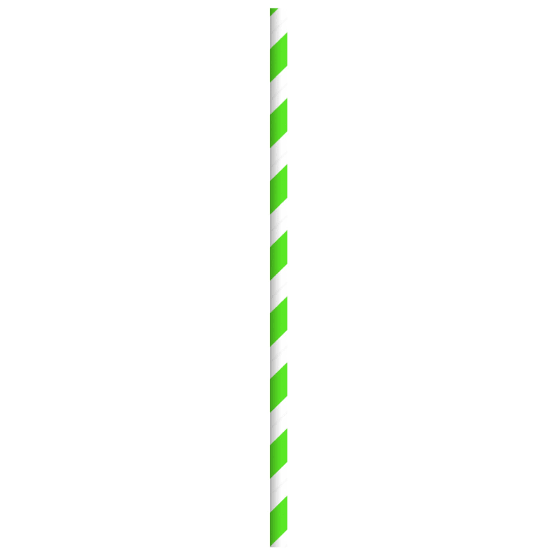 PacknWood 210CHP21 Green Striped Paper Straws Wrapped