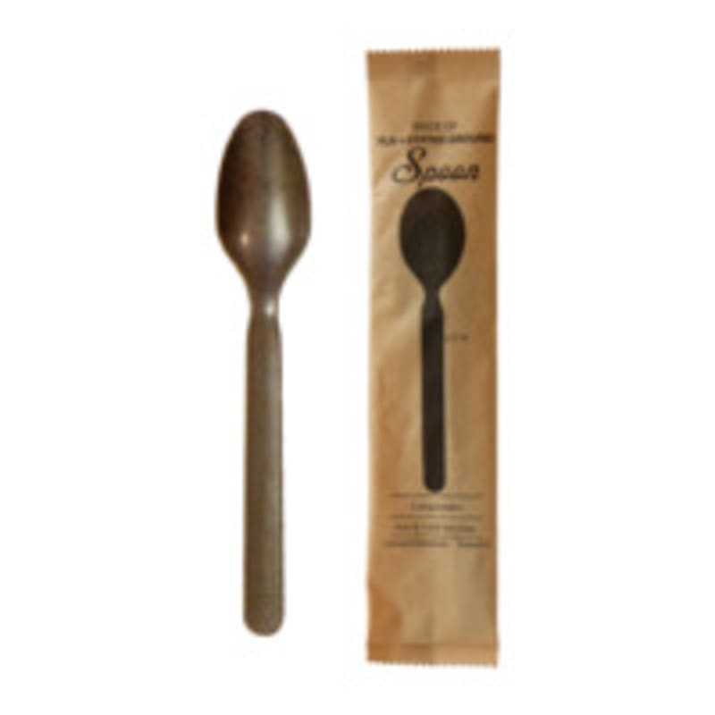 PacknWood 210CVPL733COW Compostable Wrapped Coffee Ground Spoon