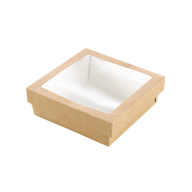 PacknWood 210KRAYB155 Kraft Kray Boxes with PET Window Lid