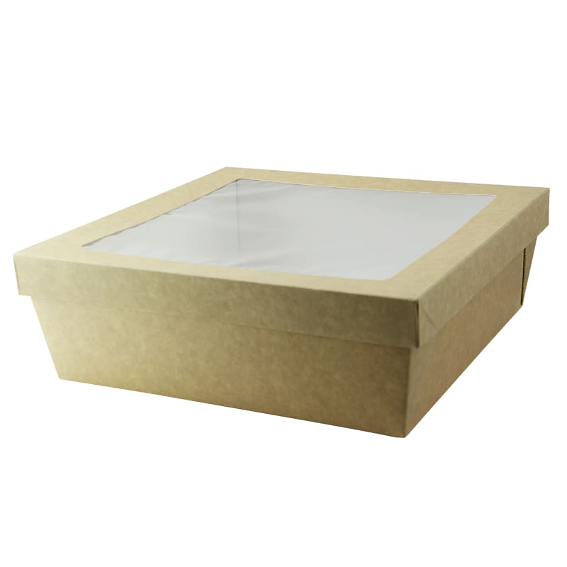 PacknWood 210KRAYB228 Kraft Kray Boxes with PET Window Lid