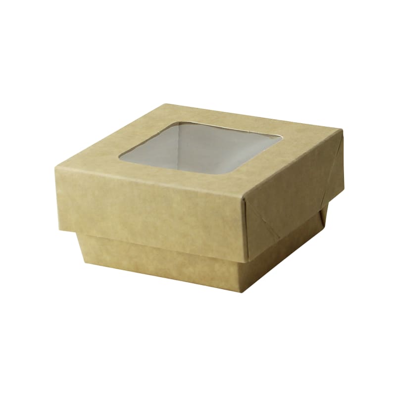 PacknWood 210KRAYB85 Kraft Kray Boxes with PET Window Lid