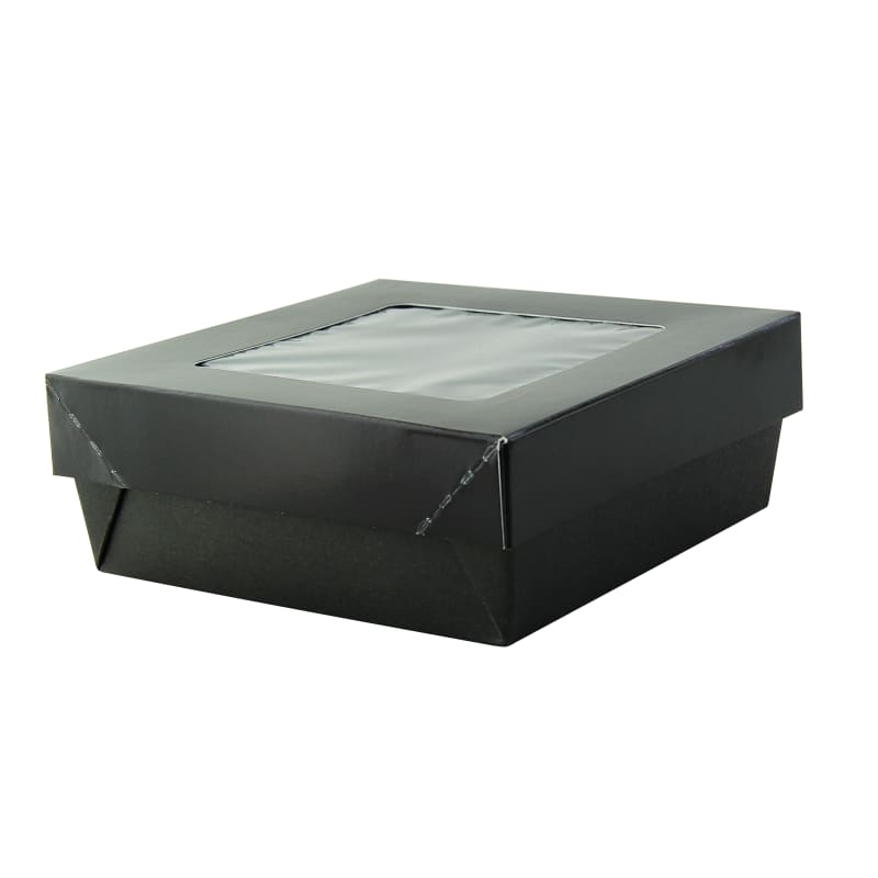 PacknWood 210KRAYBAK135 Bakeable Black Kray Box with PET Lid
