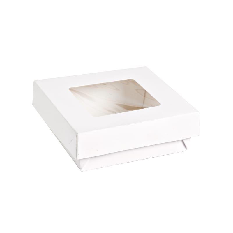 PacknWood 210KRAYWH115 White Kray Boxes with PET Window Lid