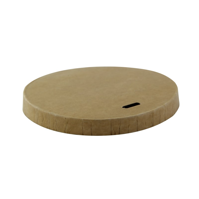 PacknWood 210LPAP90K Kraft Paper Coffee Lid for 10oz / 12oz / 16oz / 20oz