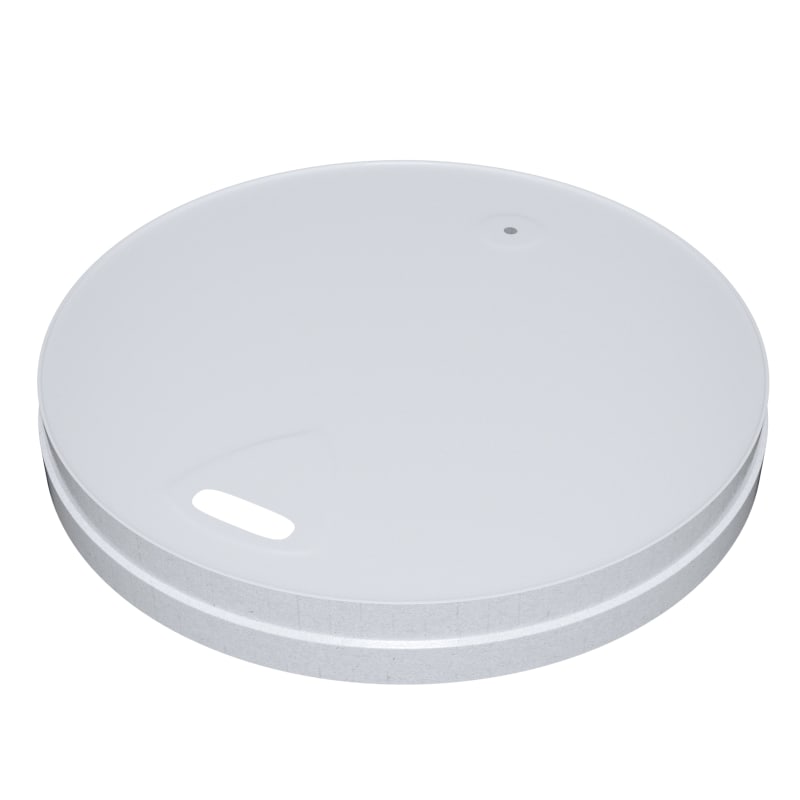 PacknWood 210LPAW90 Compostable White Paper Coffee Lid for 10oz / 12oz / 16oz / 20oz