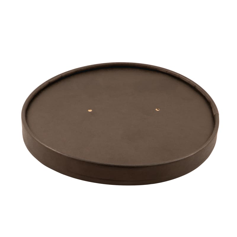 PacknWood 210LSOUP150N Black / kraft paper lid for Buckaty
