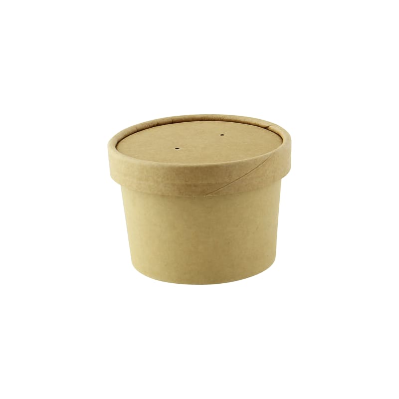 PacknWood 210LSOUP90K Vented Kraft Paper Lid for 210SOUP8 & 210SOUPK8K & 210SOUP12 & 210SOUPK13K