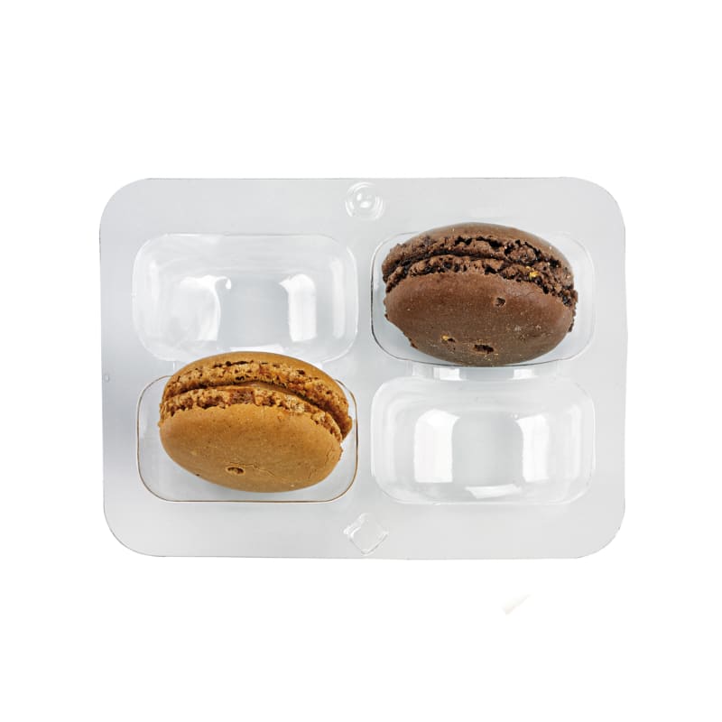 PacknWood 210MACINS4 Insert for 4 Macarons (2x2) with Clip Closure