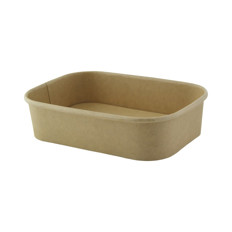 PacknWood 210PCREC500 Rectangular Kraft Meal Box with lamination