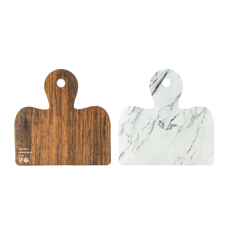 PacknWood 210PL1313 Double Face Marble/Wooden Cardboard Planks For Mezze/Tapas