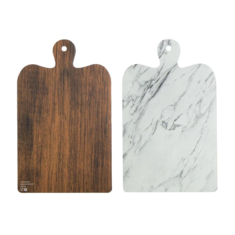 PacknWood 210PL1829 Double Face Marble/Wooden Cardboard Planks For Mezze/Tapas