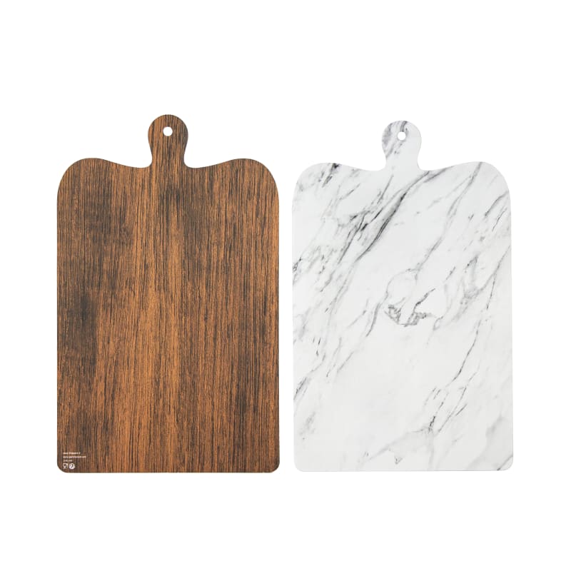 PacknWood 210PL2439 Double Face Marble/Wooden Cardboard Planks For Mezze/Tapas