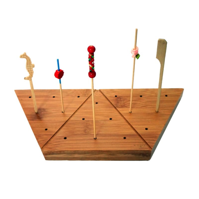 PacknWood 210SAMBRO18 Triangular bamboo pick holder for 18 picks