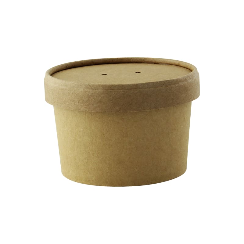 PacknWood 210SOUPCOK8 Brown Kraft Soup Cup with Kraft Lid Included