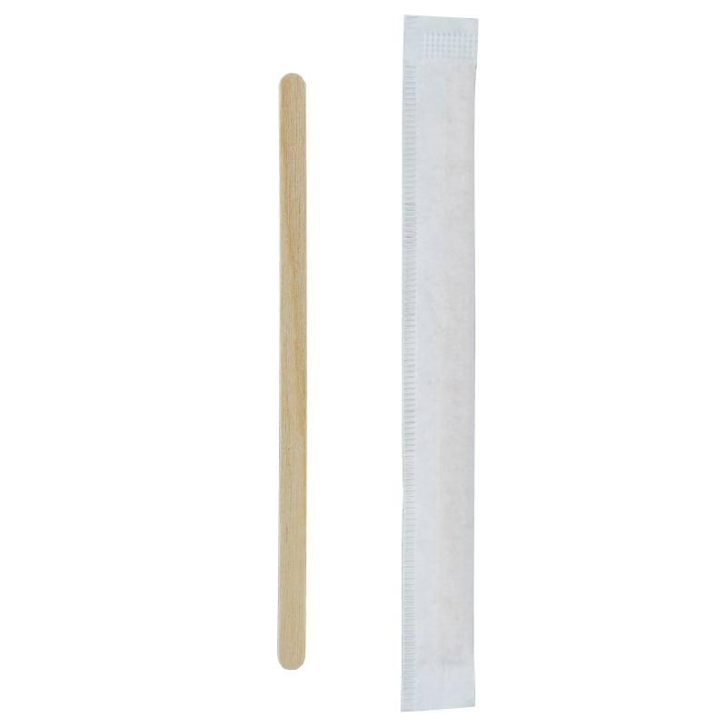 PacknWood 210SPATB11E Individually Wrapped Wooden Coffee Stirrers