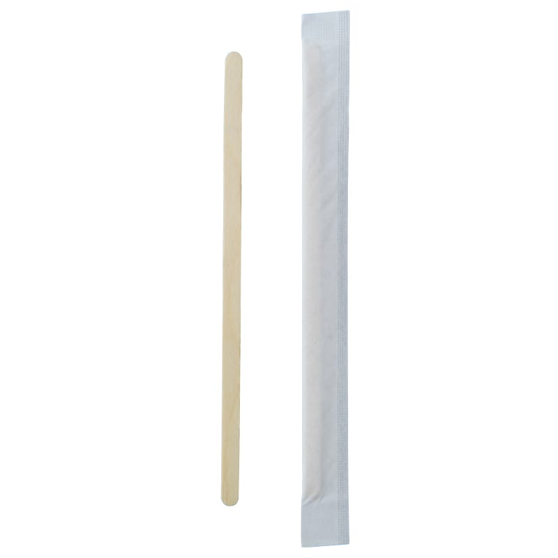 PacknWood 210SPATBE Individually Wrapped Wooden Coffee Stirrers